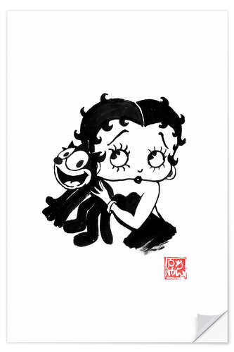 Naklejka na ścianę Betty Boop and Felix the Cat