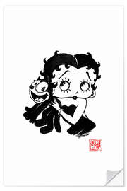 Självhäftande poster Betty Boop and Felix the Cat