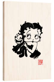 Wood print Betty Boop and Felix the Cat