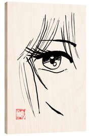 Wood print Manga Eye II