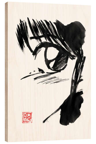 Wood print Manga Eye III