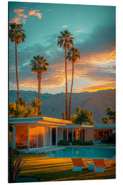 Stampa su alluminio California Dreaming - Palm Springs Golden Sunset