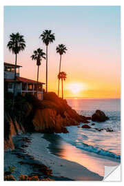 Selvklebende plakat California Dreaming - Laguna Beach Sunrise