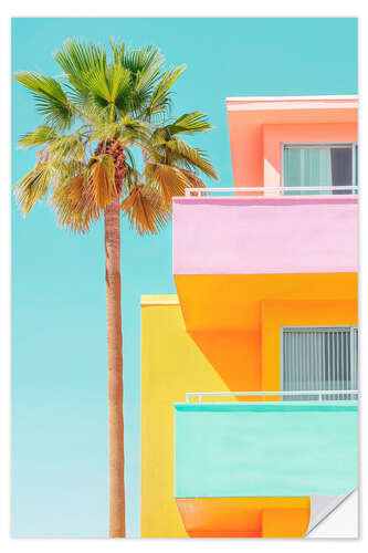 Självhäftande poster California Dreaming - Pastel Venice