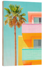 Stampa su legno California Dreaming - Pastel Venice