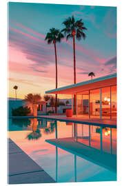 Acrylglasbild California Dreaming - Sunset House Pool