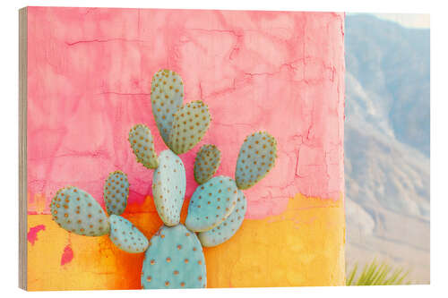 Obraz na drewnie California Dreaming - Cactus Colourwall