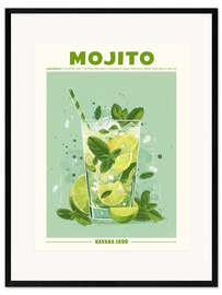 Inramat konsttryck Mojito, Havana 1890