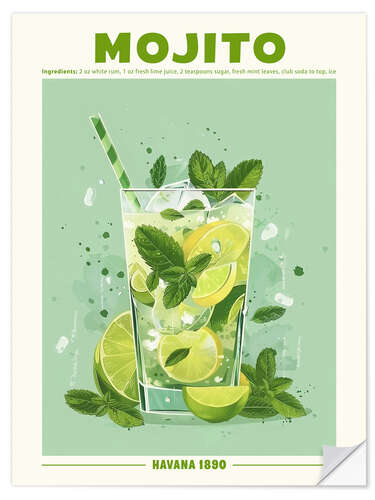 Naklejka na ścianę Mojito, Havana 1890