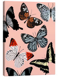 Canvas print Butterflies on pink