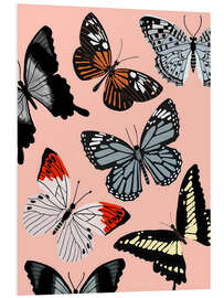 Stampa su PVC Butterflies on pink