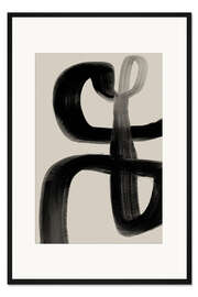Gerahmter Kunstdruck Schwarze Striche Nr. 12