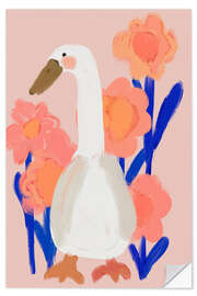 Selvklebende plakat Goose in Spring