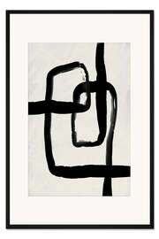 Gerahmter Kunstdruck Schwarze Striche Nr. 8