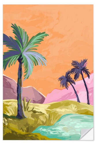 Selvklebende plakat Palmtrees