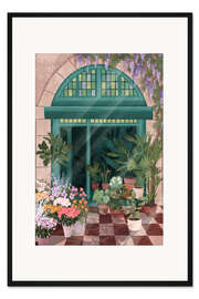 Gerahmter Kunstdruck Französischer Blumenladen