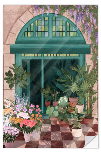 Selvklebende plakat French Flowershop