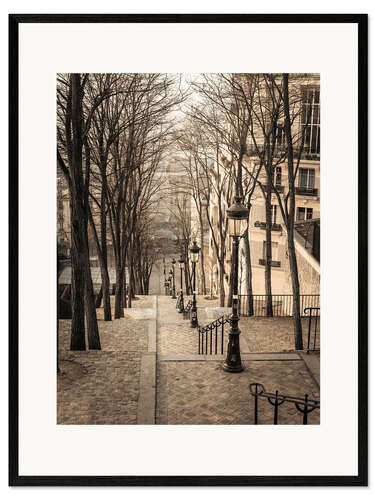 Kehystetty taidepainatus Montmartre City Steps