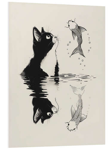 Foam board print Cat and Fish