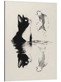 Magnettafel Katze und Fisch