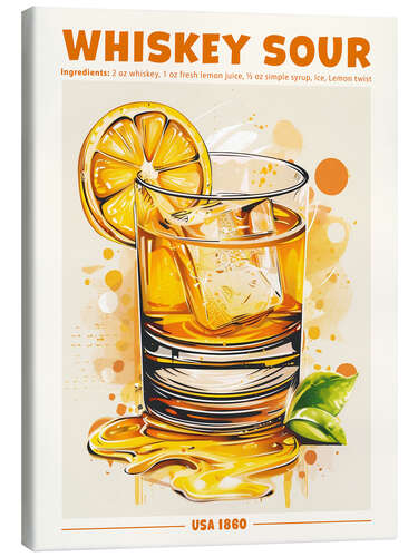 Quadro em tela Whiskey Sour, USA 1860