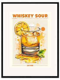 Ingelijste kunstdruk Whiskey Sour, USA 1860