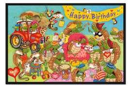 Gerahmter Kunstdruck Happy Birthday