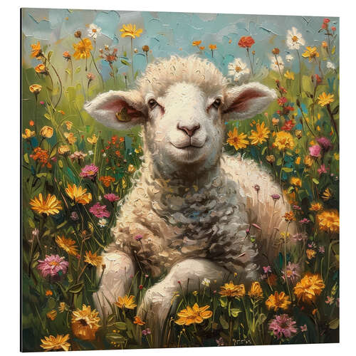 Tableau en aluminium Happy Lamb