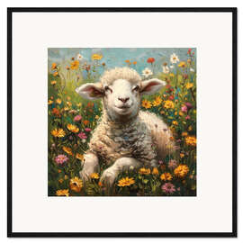 Impression artistique encadrée Happy Lamb