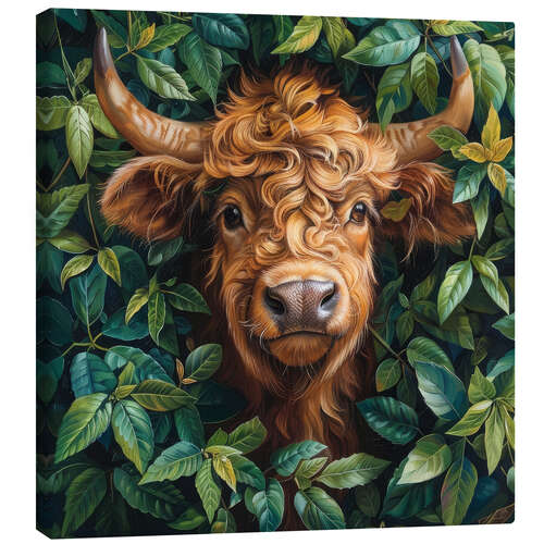 Canvas print Cute Brown Cow