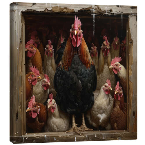 Canvas print The master of the henhouse