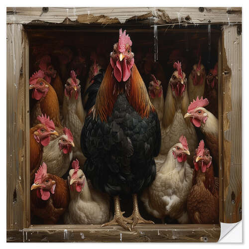 Muursticker The master of the henhouse