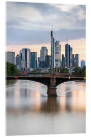 Acrylic print Skyline Frankfurt in the evening