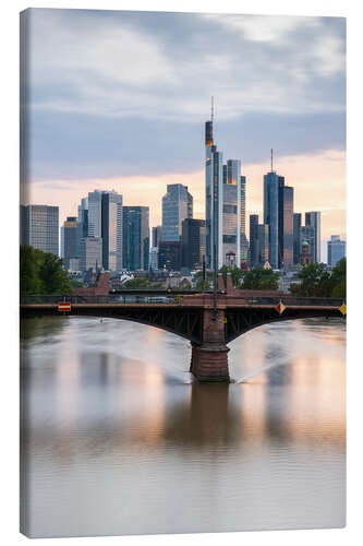 Quadro em tela Skyline Frankfurt in the evening