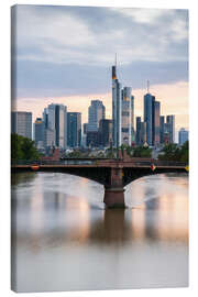 Leinwandbild Skyline Frankfurt am Abend