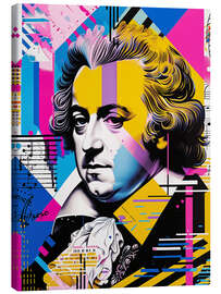 Leinwandbild Mozart Portrait, Memphis Pop Art Style