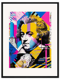 Gerahmter Kunstdruck Mozart Portrait, Memphis Pop Art Style