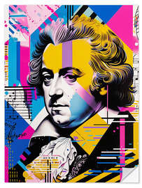 Wall sticker Mozart Portrait, Memphis Pop Art Style