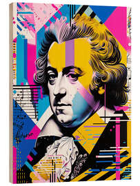 Trätavla Mozart Portrait, Memphis Pop Art Style