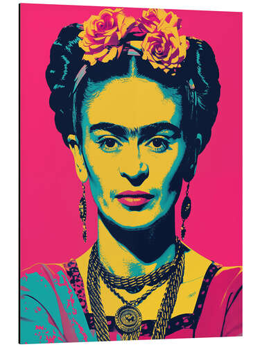 Aluminiumtavla Frida Kahlo Pink Pop Art