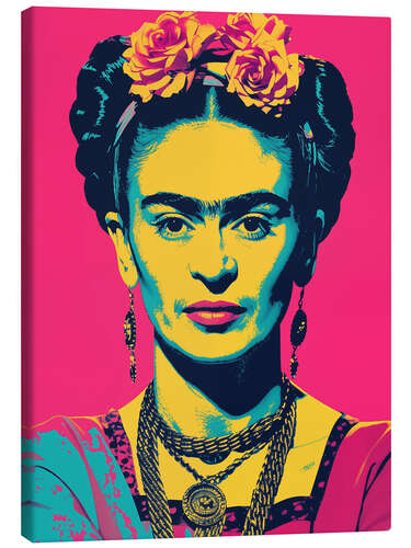 Canvas print Frida Kahlo Pink Pop Art