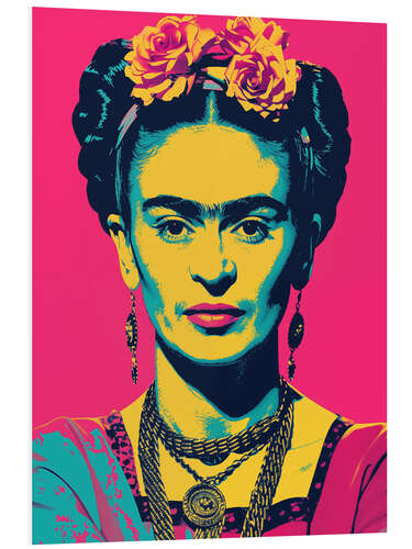 Foam board print Frida Kahlo Pink Pop Art