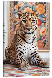 Canvas print Leopard in the house