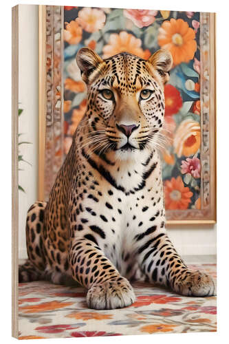 Quadro de madeira Leopard in the house