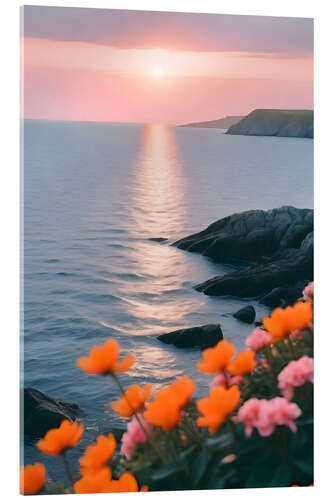 Acrylic print Rocky Beach Sunset