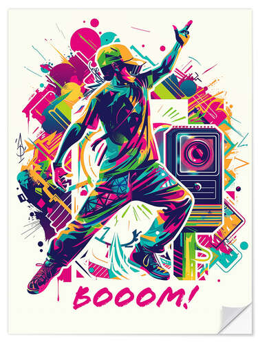 Vinilo para la pared Boom! Hip Hop Break Dance