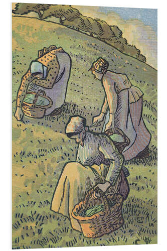 Foam board print Women collecting mushrooms, from "Travaux des Champs", 1893