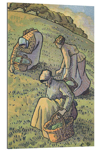 Tableau en plexi-alu Women collecting mushrooms, from "Travaux des Champs", 1893