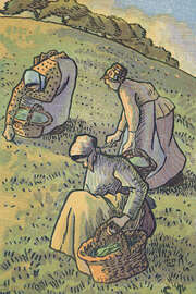 Magnettafel Frauen sammeln Pilze, aus "Travaux des Champs", 1893