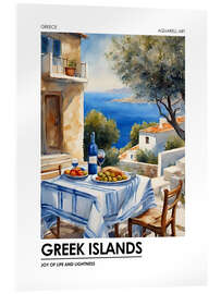 Tableau en verre acrylique Greek Islands - Joy of Life - Ohkimiko